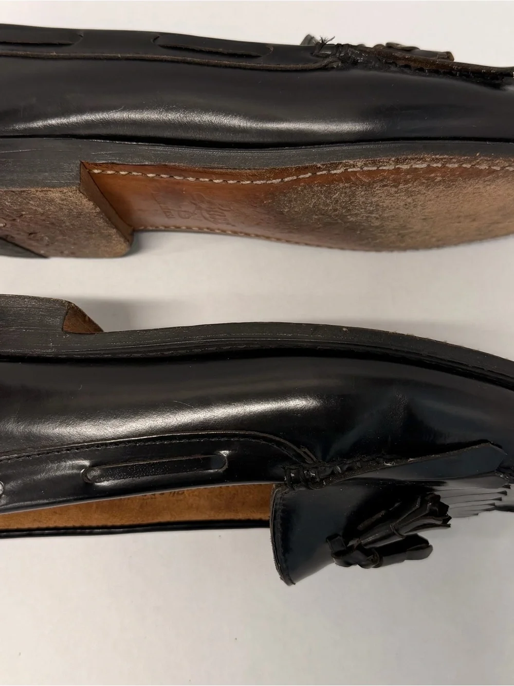 Vintage G.H. Bass Weejuns Logan Penny Loafers Made in USA 9.5 EEE Extra Wide Blk